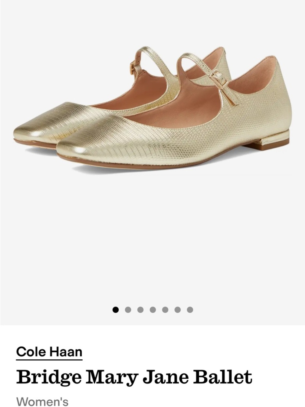Cole Haan Metallic Gold Mary Jane Flats